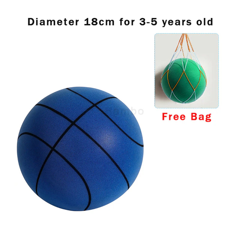 Professional product title: "Silent Size 7 Squeezable Bouncing Basketball - Indoor Mute Ball for Sports and Recreation - 24cm Foam Basketball"