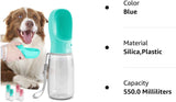 Professional title: ```Portable Dog Water Bottle with Leak-Proof Design, Ideal for Outdoor Activities - 19oz Blue Pet Water Dispenser for Walking, Hiking, and Travel```