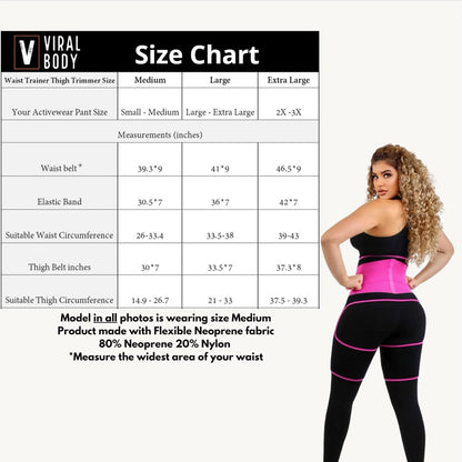"Experience Body Transformation with the Premium 3-in-1 Waist Trainer and Thigh Trimmer for Effective Weight Loss and Enhanced Perspiration!"