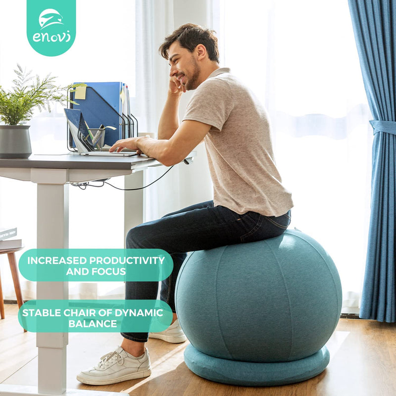 "Pro Balance Ball Chair: Optimize Comfort and Support for Work, Yoga, and Pregnancy. Stylish, Ergonomic Design with Slipcover and Stable Base. Relieve Back Pain and Embrace a Healthier, Active Lifestyle. Multiple Color and Size Options Available."