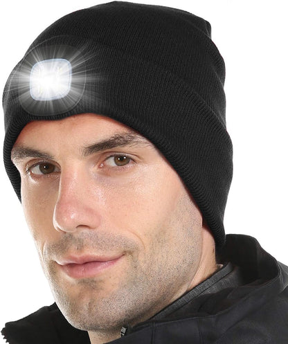 "Illuminate Your Outdoor Adventures with our LED Lighted Beanie - The Ultimate Tech Gift for Men, Dad, or Father!"
