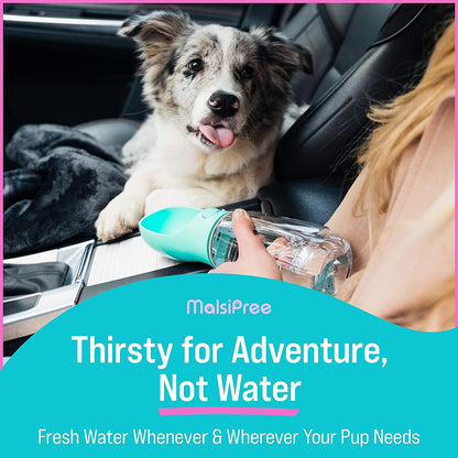 Professional title: ```Portable Dog Water Bottle with Leak-Proof Design, Ideal for Outdoor Activities - 19oz Blue Pet Water Dispenser for Walking, Hiking, and Travel```
