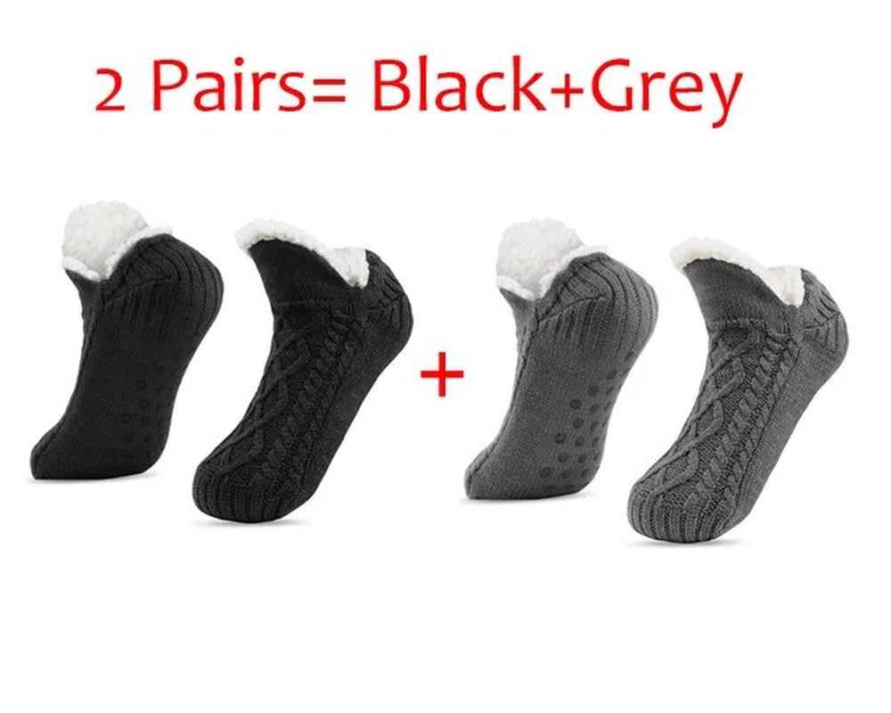 Men's Thermal Slipper Socks: Winter Warm, Short Cotton, Thickened, Non-Slip Grip, Soft and Cozy, Fuzzy Floor Socks