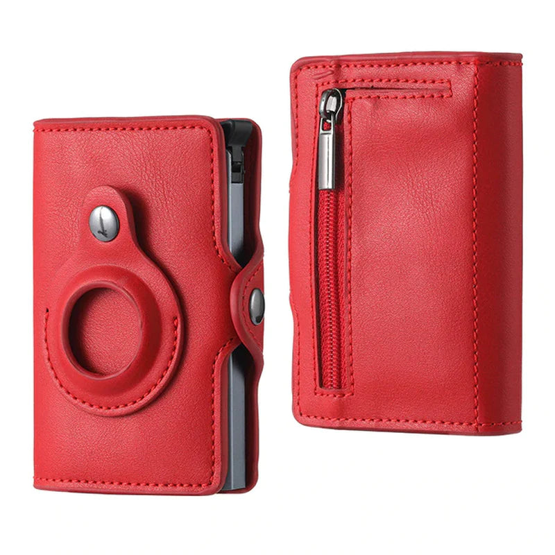 Luxury Leather Airtag Wallet: Stylish Anti-Lost Card Bag with Airtags Tracker Protection - Perfect for Men and Women