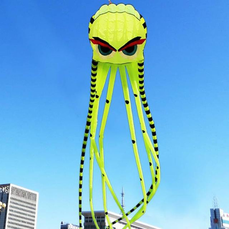 Professional title: "Premium 8-Meter Four-Color Octopus Kite - Large Animal Soft Kite for Outdoor Use - Inflatable Design for Adults - Easy to Fly Nylon Construction with High Tear Resistance"