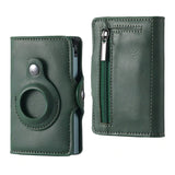 Luxury Leather Airtag Wallet: Stylish Anti-Lost Card Bag with Airtags Tracker Protection - Perfect for Men and Women