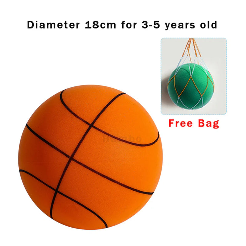 Professional product title: "Silent Size 7 Squeezable Bouncing Basketball - Indoor Mute Ball for Sports and Recreation - 24cm Foam Basketball"