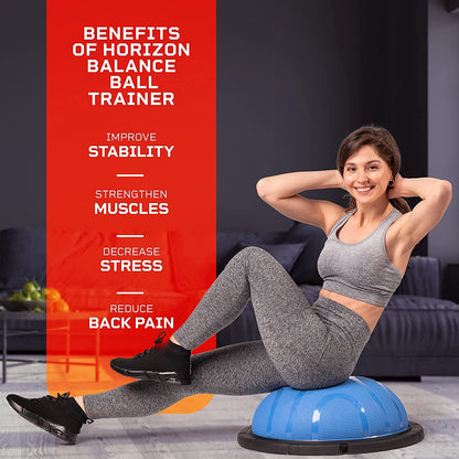 "Enhance Your Fitness Regimen with the Half Exercise Ball - The Ultimate Balance Ball Trainer for Comprehensive Body Workouts and Physical Therapy"