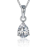 "Pear Shaped 10*8mm Moissanite Necklace in 925 Sterling Silver - Exquisite Fine Jewelry for Women and Girls - Diamond Test Passed - Ideal Gift"