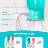 Professional title: ```Portable Dog Water Bottle with Leak-Proof Design, Ideal for Outdoor Activities - 19oz Blue Pet Water Dispenser for Walking, Hiking, and Travel```