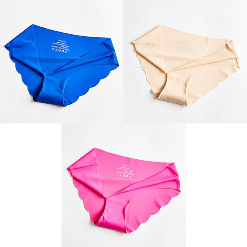 "Set of 3 Women's Seamless Underwear: Comfortable and Stylish Briefs for Women's Lingerie and Sports Intimates"