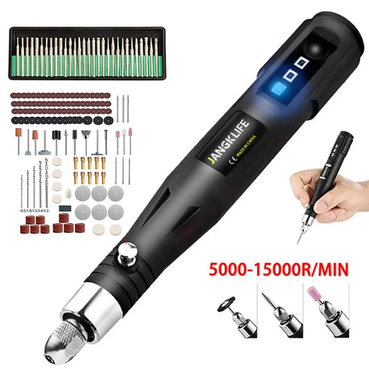 Professional Title: "Compact Electric Rotary Tool with Engraving and Grinding Capabilities"