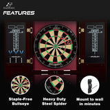 "Transform Your Game Room with the Ultimate Dartboard Upgrade: Effortless Assembly, Complete with Cabinet and Everything You Need!"