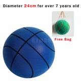 Professional product title: "Silent Size 7 Squeezable Bouncing Basketball - Indoor Mute Ball for Sports and Recreation - 24cm Foam Basketball"