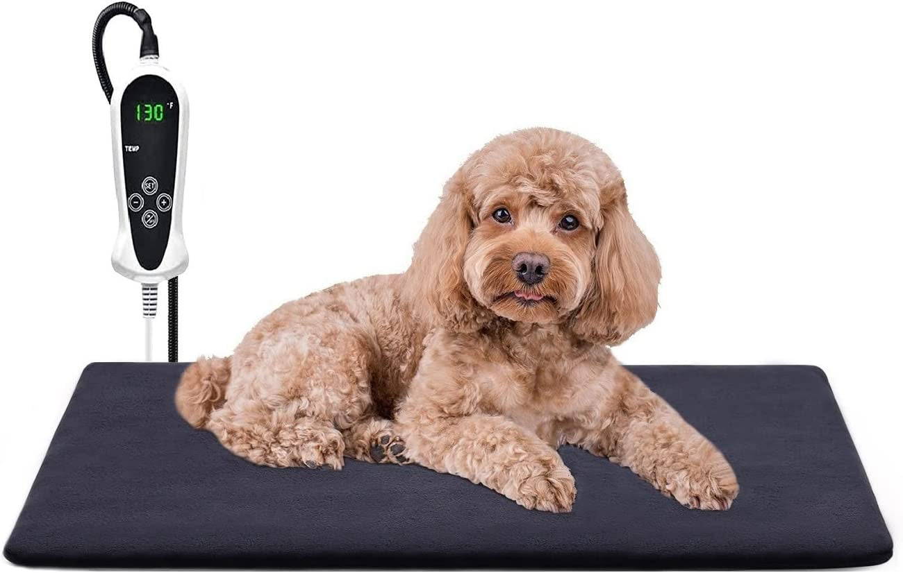 "Keep your furry friends warm and cozy with our adjustable electric heating pad! Perfect for cats and dogs, this waterproof pet mat features a timer for your convenience. Say goodbye to cold nights and hello to ultimate comfort!"