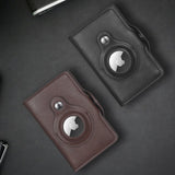 Luxury Leather Airtag Wallet: Stylish Anti-Lost Card Bag with Airtags Tracker Protection - Perfect for Men and Women