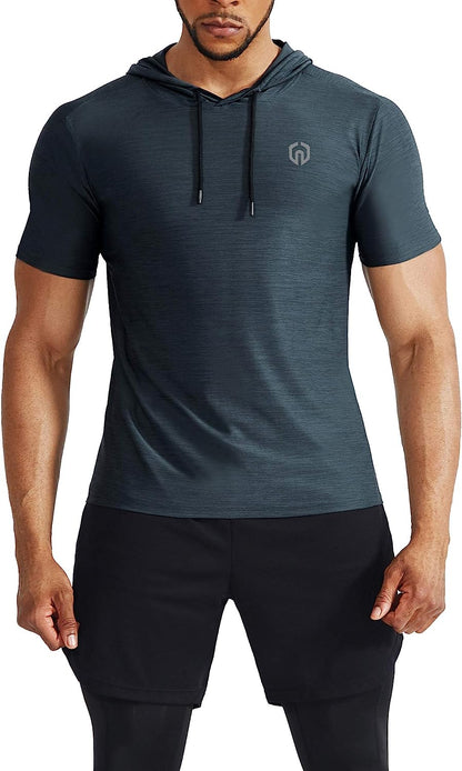 "Enhance Your Comfort and Style with the Men's Dry Fit Performance Athletic Shirt with Hoods!"