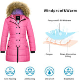 "Stay Cozy and Stylish with our Girls' Warm and Water Resistant Long Winter Coat Parka Puffer Jacket"