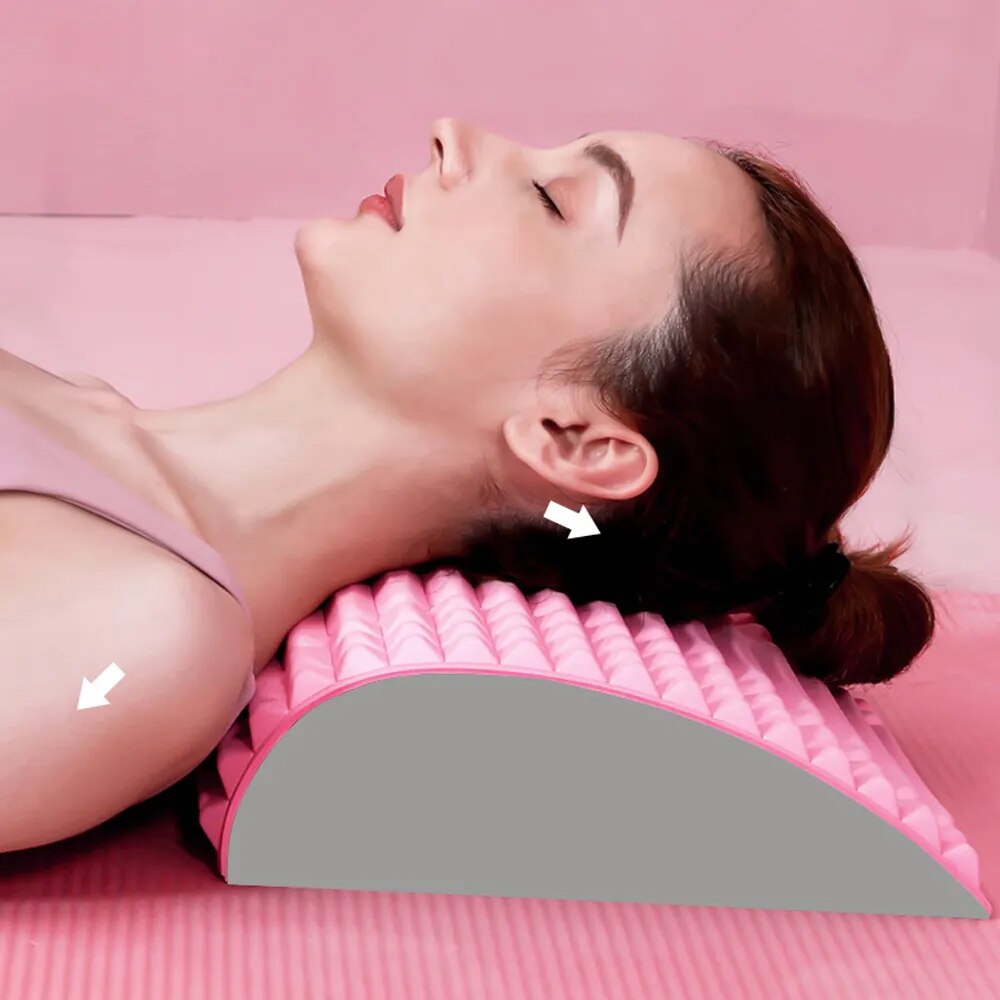 Professional Title: "Ergonomic Back Stretcher Pillow with Neck and Lumbar Support for Pain Relief and Relaxation - Ideal for Sciatica, Herniated Discs, and Massage Therapy"