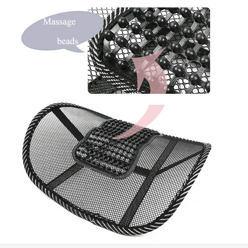 "Premium Mesh Lumbar Back Support Cushion for Car Seats, Chairs, and Home Office"
