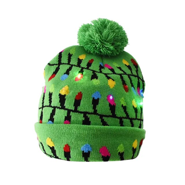 "Santa's Magical Hat of Christmas Cheer: A Funky Sweater for Your Head, with Blinking Lights and Ridiculous Cartoon Characters - Guaranteed to Make Your Kids Giggle and Brighten Up Their New Year!"