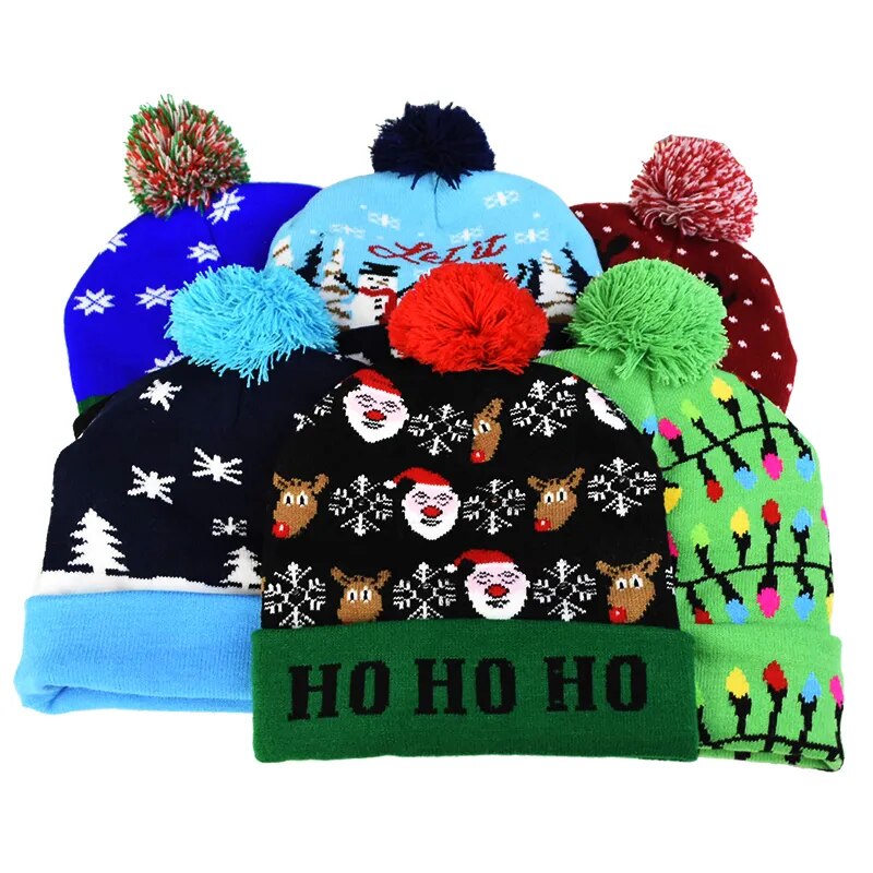 "Santa's Magical Hat of Christmas Cheer: A Funky Sweater for Your Head, with Blinking Lights and Ridiculous Cartoon Characters - Guaranteed to Make Your Kids Giggle and Brighten Up Their New Year!"