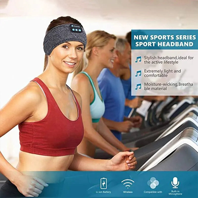 "Ultimate Comfort: Wireless Bluetooth Headband with Built-in Headphones for Sports, Sleep, and Music - The Perfect Multi-functional Headband!"