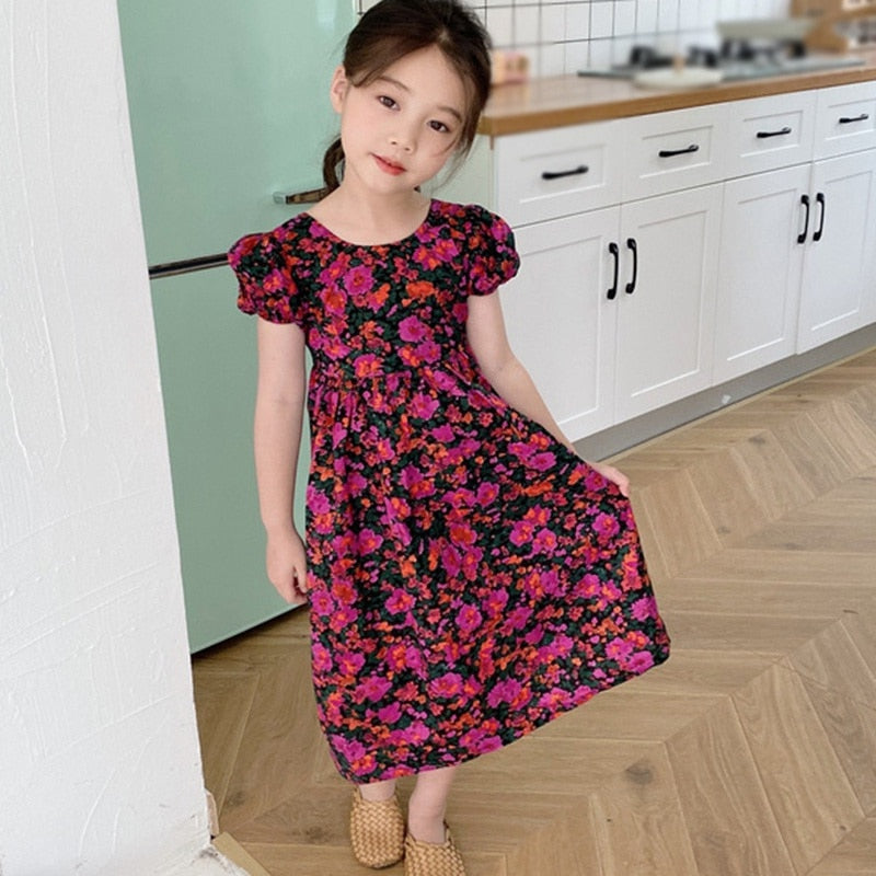 Girl Fairy Floral Backless Casual Dress