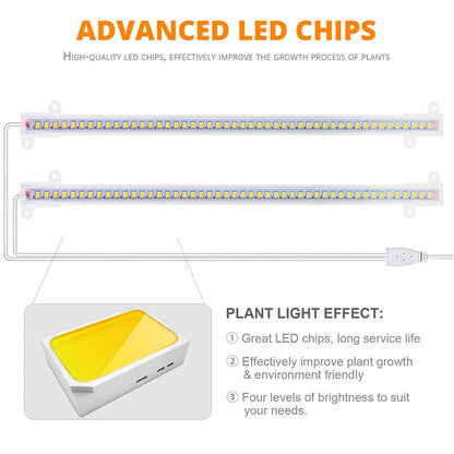 Led Grow Light Strips With 4pcs Bars