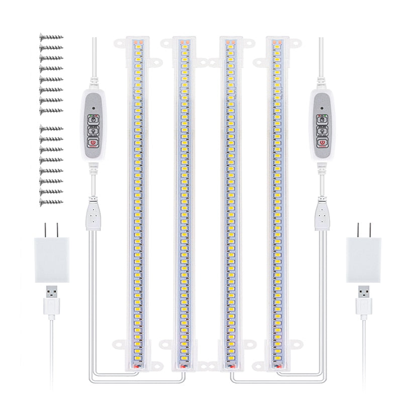 Led Grow Light Strips With 4pcs Bars