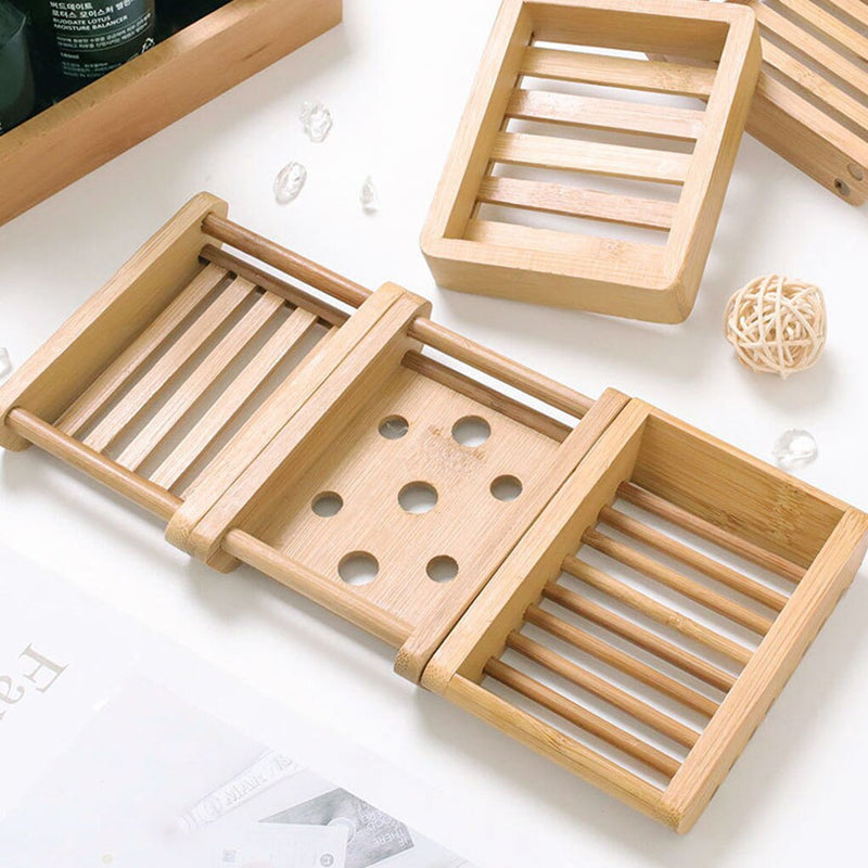 Natural Bamboo Dishes Bath Soap Holder