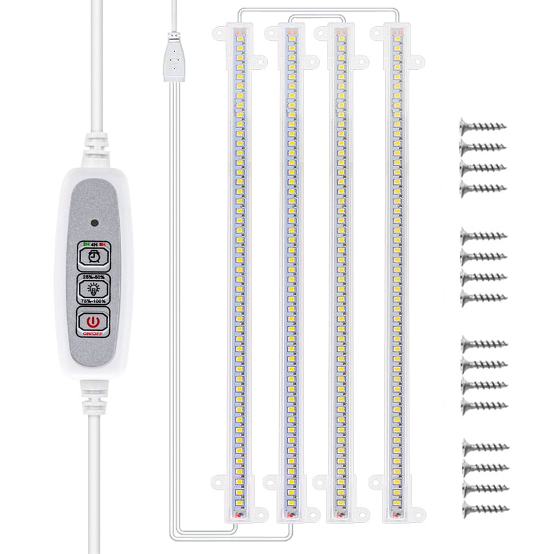 Led Grow Light Strips With 4pcs Bars