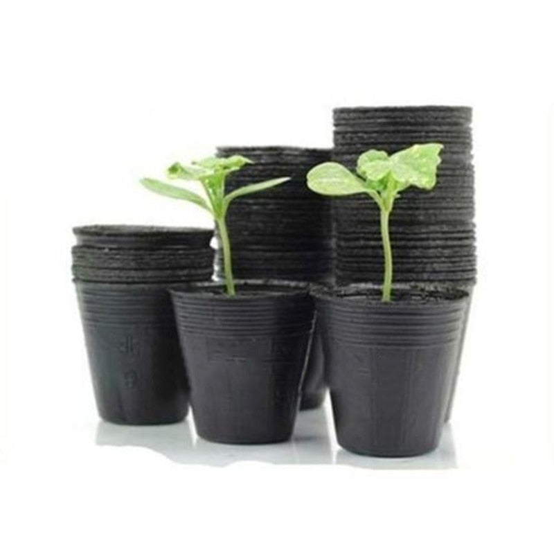 Household Garden Black Plastic Plant Nutrition Pots