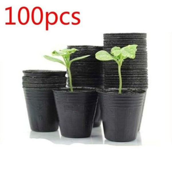 Household Garden Black Plastic Plant Nutrition Pots