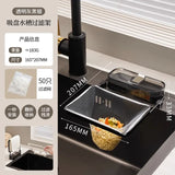 "Premium Suction Cup Kitchen Sink Filter Rack with Disposable Leftover Filter Pocket - Convenient Kitchen Garbage Drain Rack and Sink Strainer"
