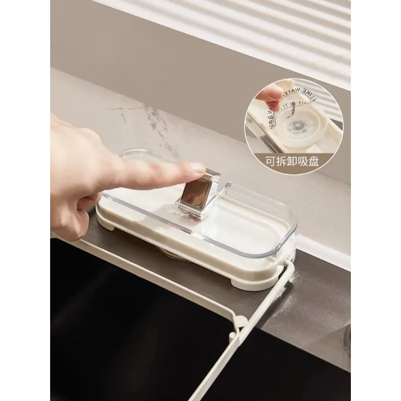 "Premium Suction Cup Kitchen Sink Filter Rack with Disposable Leftover Filter Pocket - Convenient Kitchen Garbage Drain Rack and Sink Strainer"