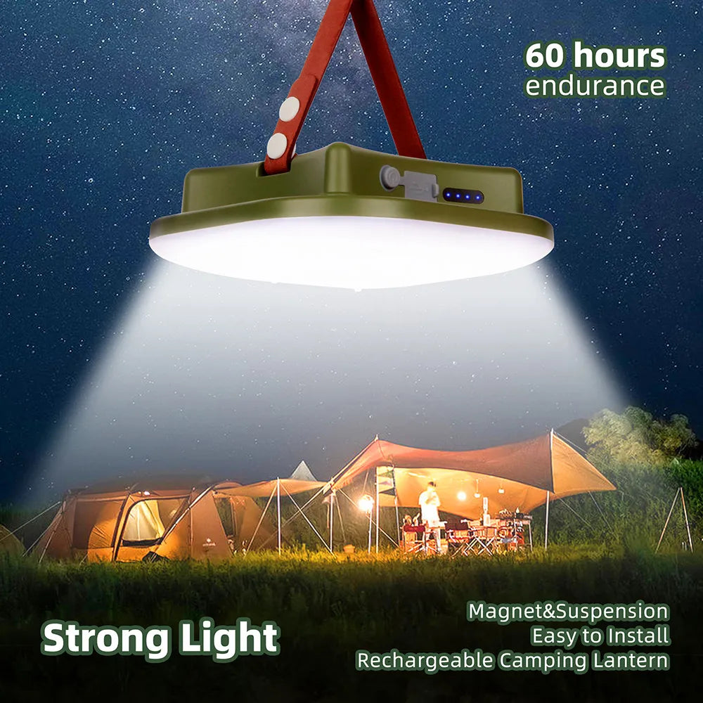 "Enhanced 15600mAh Rechargeable LED Camping Lantern with Magnetic Zoom Feature- Efficient and Versatile Portable Lighting Solution for Tents and Outdoor Work" 