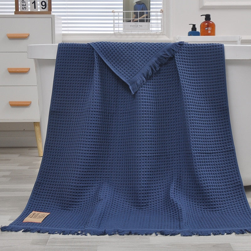 Waffle Honeycomb Tassel Shawl