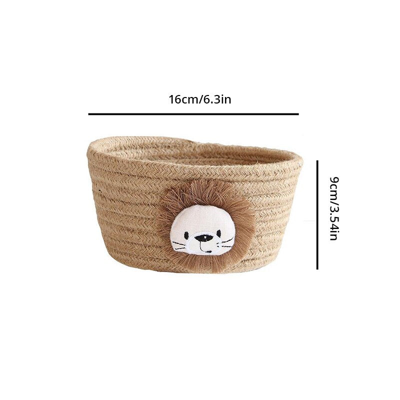 Cartoon Animals Hand Woven Storage Basket