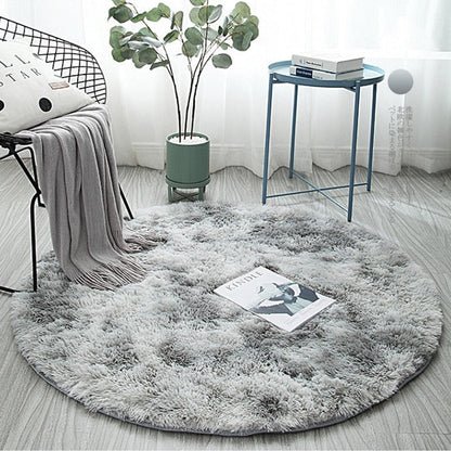 Silver Bubble Thick Round Rug Carpets