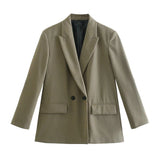 Women Double Breasted Blazer