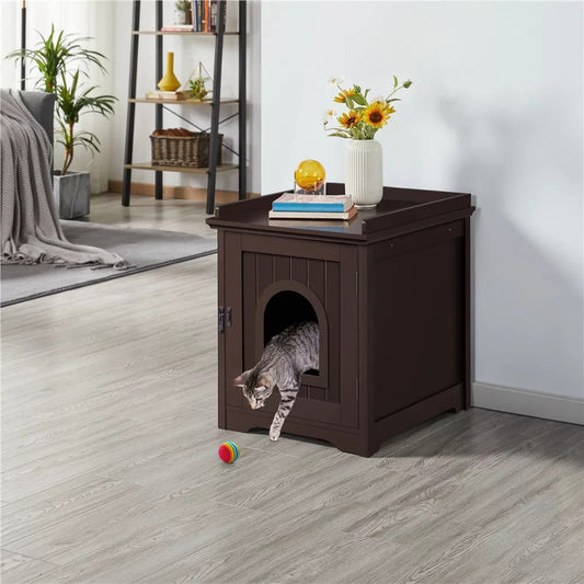 Wooden Cat Litter Box  