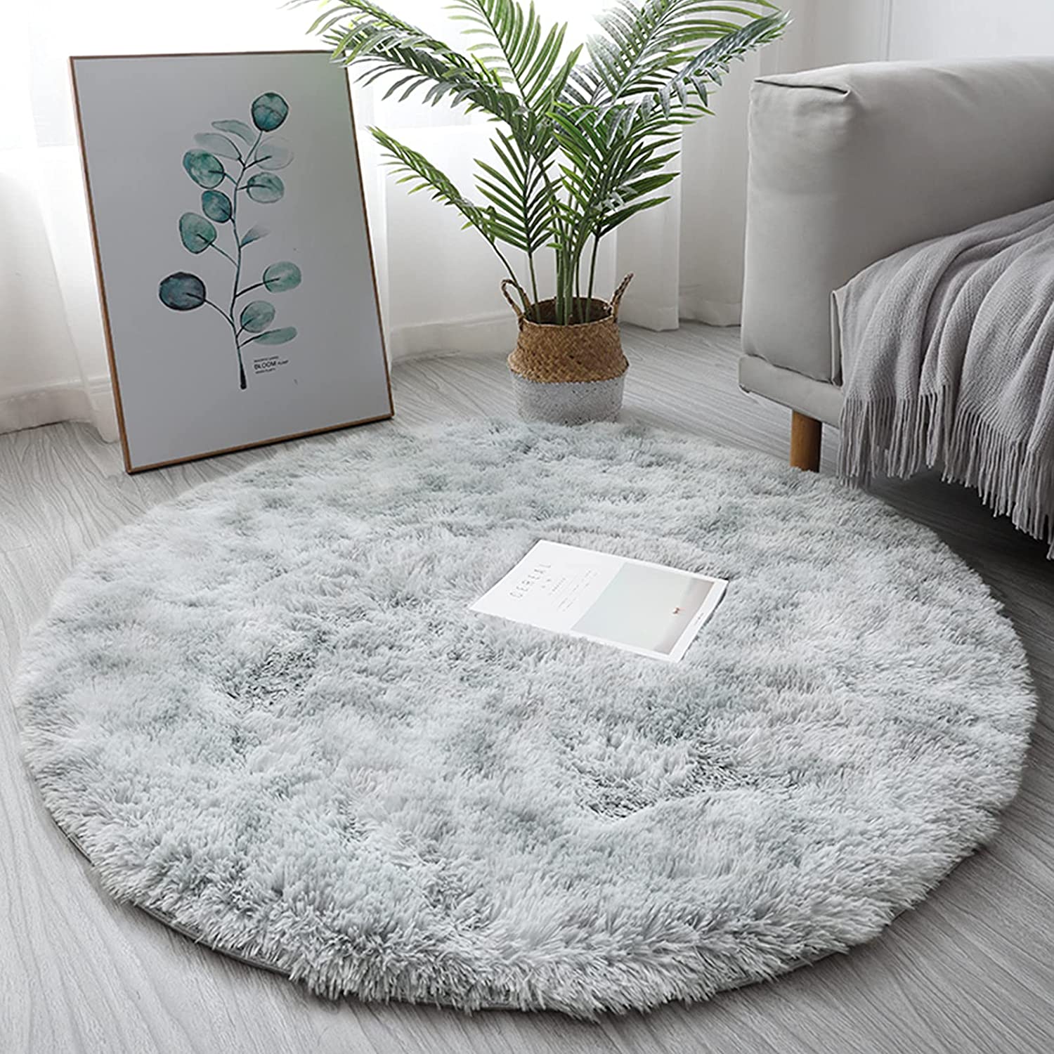 Silver Bubble Thick Round Rug Carpets