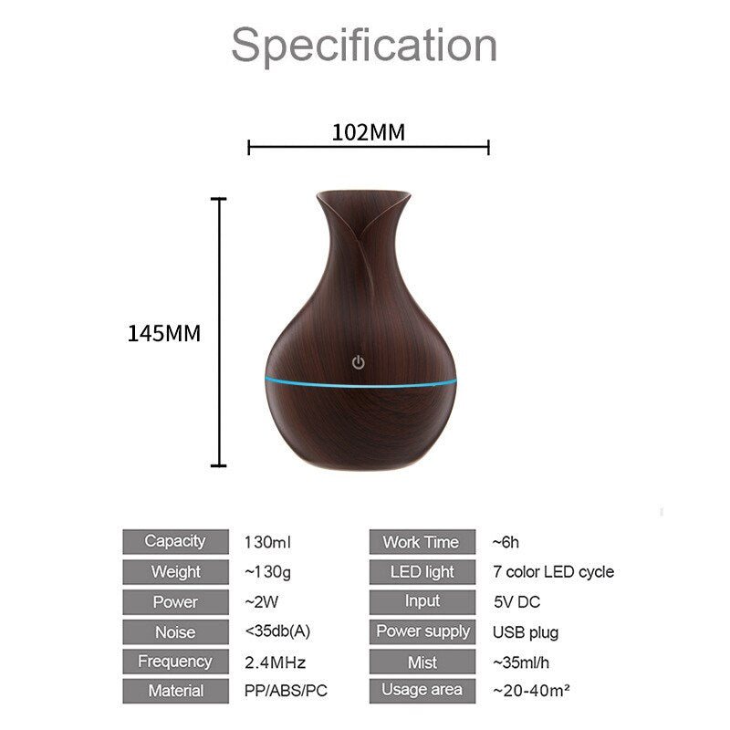 Household Wood Vase Aromatherapy Humidifier