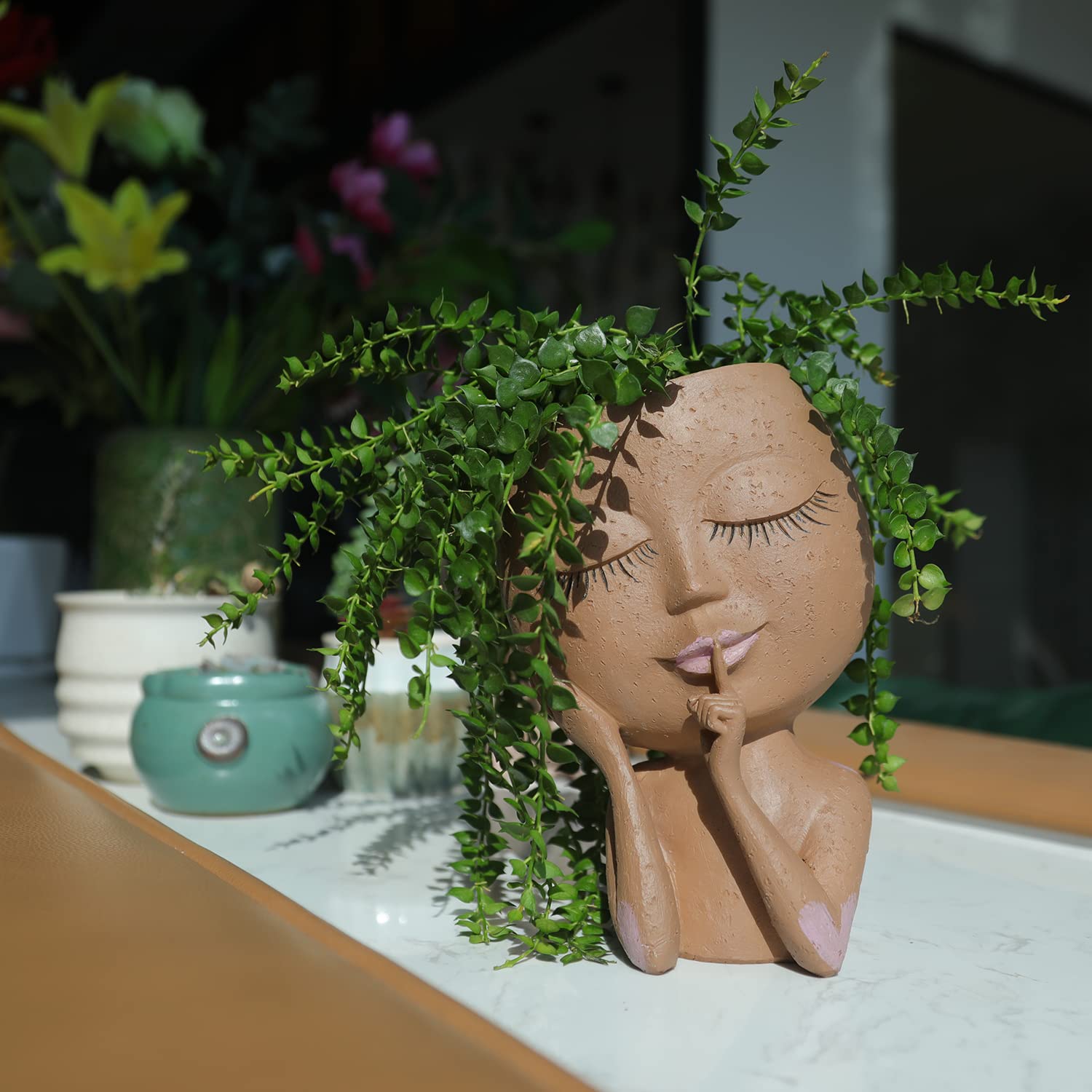 Face Flower Pot Head Planter Pot