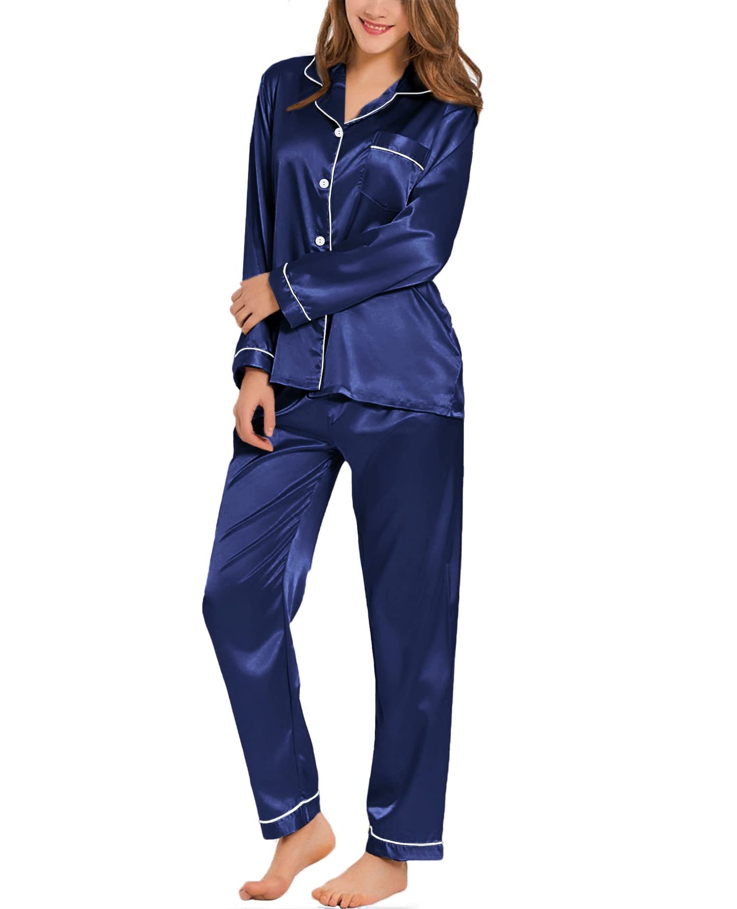 Womens Silk Two-piece Sleepwear