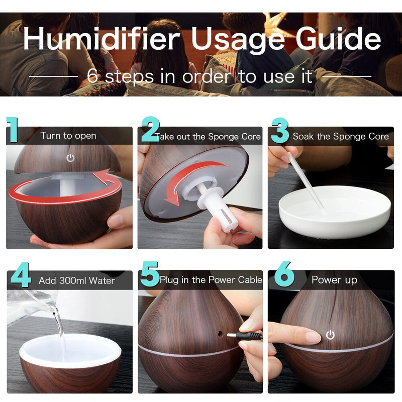 Household Wood Vase Aromatherapy Humidifier