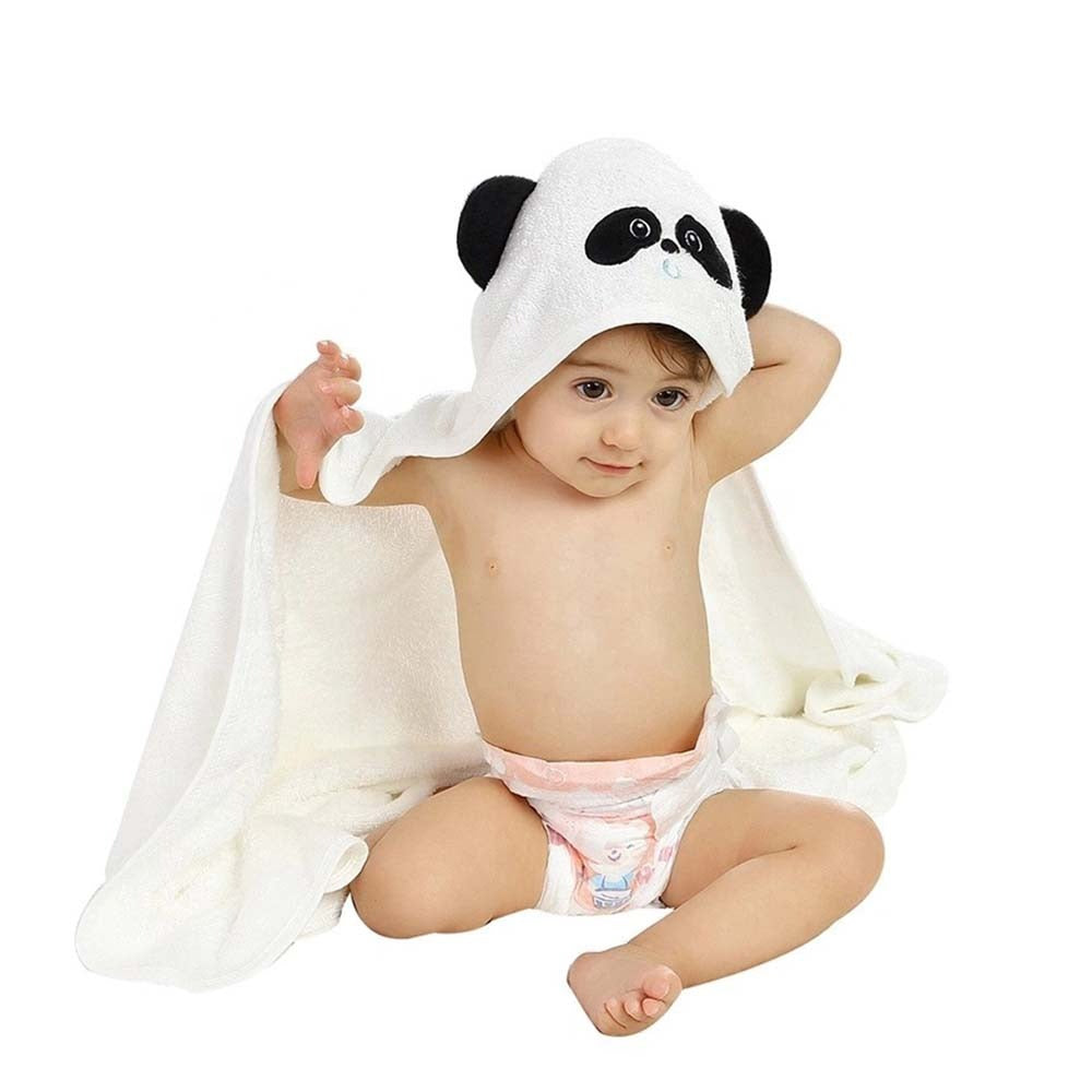 Baby hooded wrapping bath towel