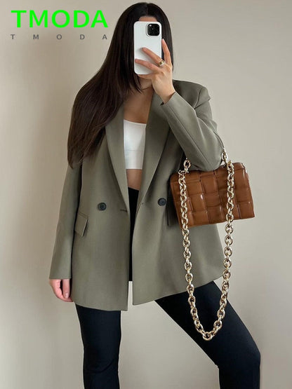 Women Double Breasted Blazer