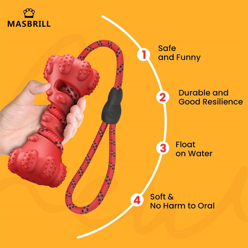 Pet Dog Toy Interactive Rubber Dumbbells'